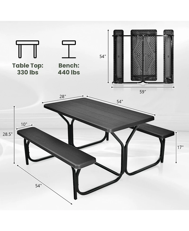 Slickblue Picnic Table Bench Set for Outdoor Camping