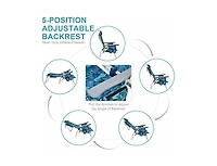 Slickblue 4-Pack 5-Position Outdoor Folding Backpack Beach Reclining Chair with Pillow
