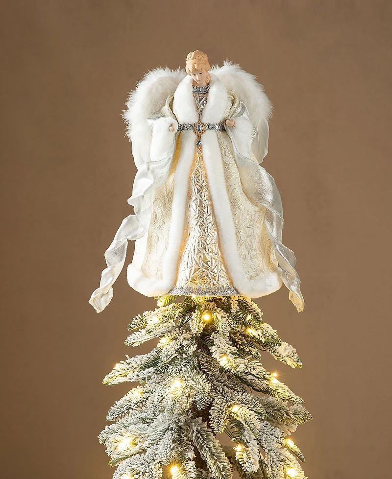 Glitzhome 16 H Polyvinyl chloride Christmas Elegant Angel Tree Top