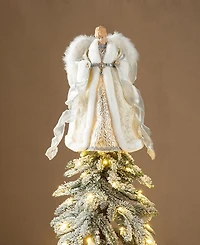 Glitzhome 16 H Polyvinyl chloride Christmas Elegant Angel Tree Top