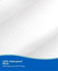 Kenney Medium Weight Peva Shower Curtain Liner and Beaded Roller Ring Set