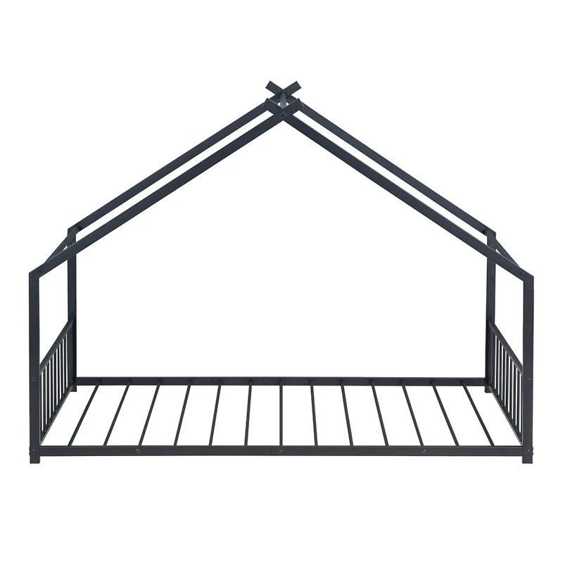 Streamdale Twin Metal House Bed, Black