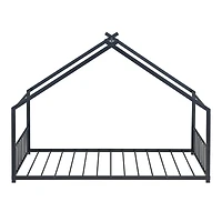 Streamdale Twin Metal House Bed, Black