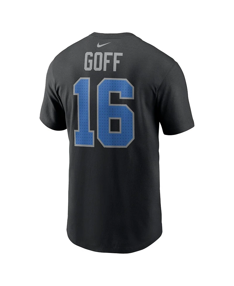 Nike Men's Jared Goff Black Detroit Lions Name Number T-Shirt