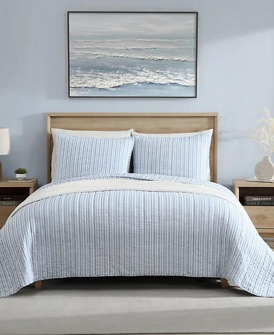 Nautica Coleridge Stripe Reversible 3 Piece Quilt Set