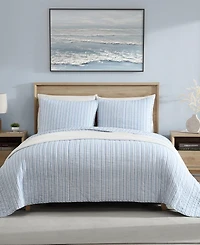 Nautica Coleridge Stripe Reversible 3 Piece Quilt Set