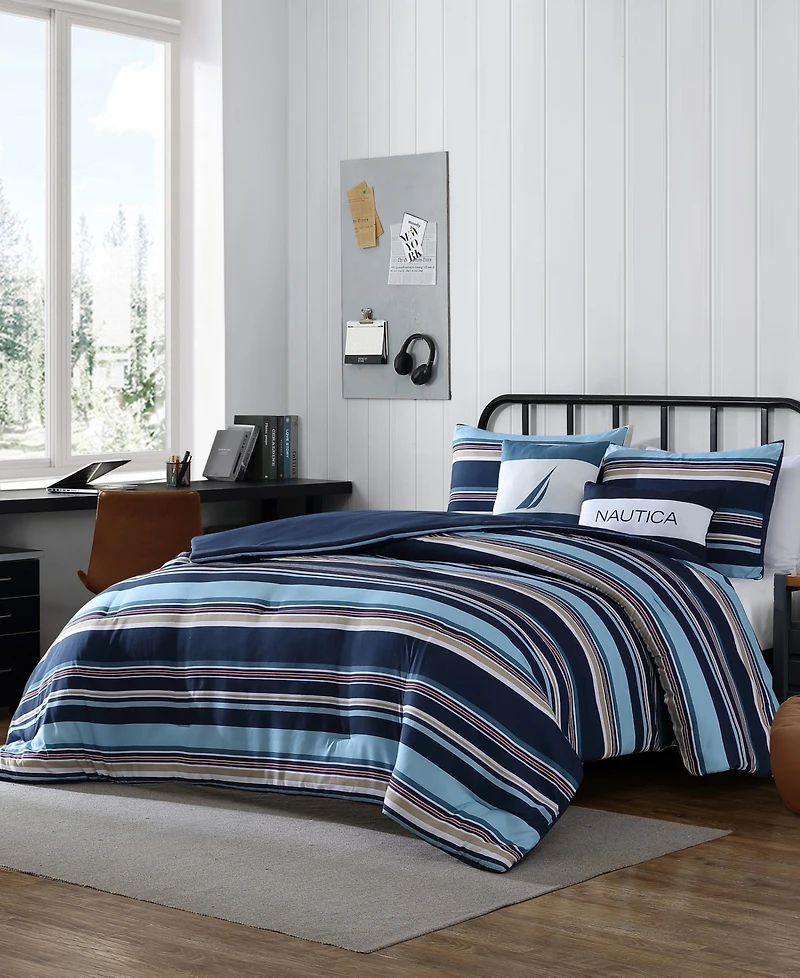 Nautica Colton Stripe 5 Piece Comforter Set