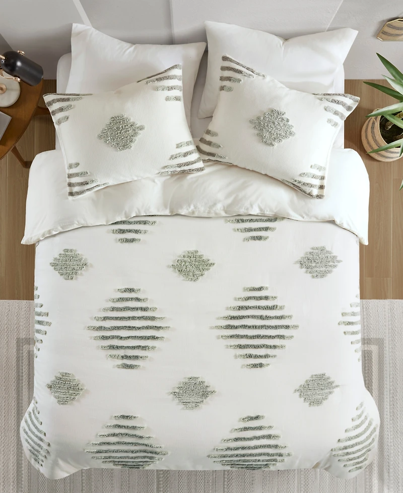 Ink+Ivy Tahli Tufted Chenille 3-Pc. Duvet Cover Set, Full/Queen