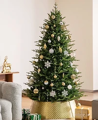 Glitzhome 40.5 D Gold Metal Weave Tree Collar
