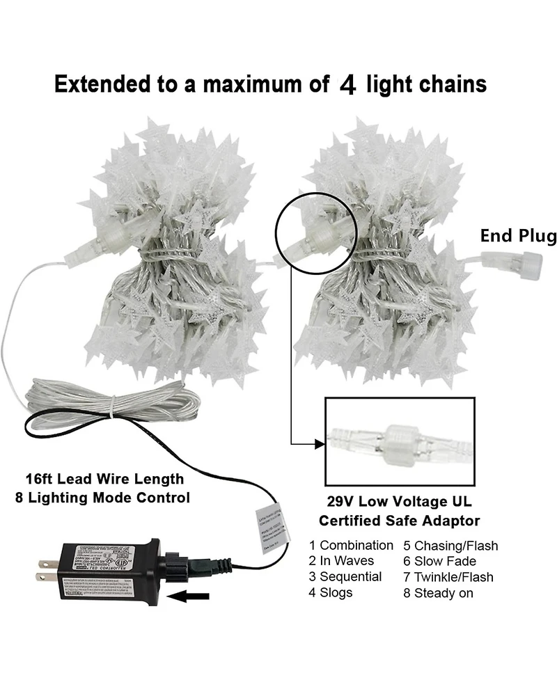 Twinkle Star 2-Pack 100 Led Halloween Christmas Star Lights Decor