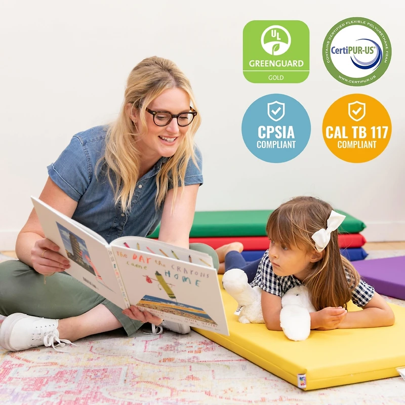 RestZone ECR4Kids SoftZone Rainbow Rest Mat, 2in, Assorted, 5-Piece