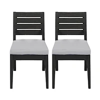 Streamdale Acacia Wood Slat-Back Dining Chair with Washable Cushions
