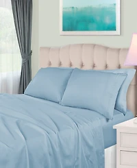 Superior 650-tc Egyptian Cotton Solid Deep Pocket Sheet Set, Olympic Queen