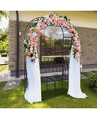 Slickblue Steel Garden Arch with 2-Seat Bench