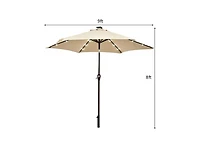 Slickblue 9 ft Solar Led Lighted Patio Market Umbrella Tilt Adjustment Crank Lift