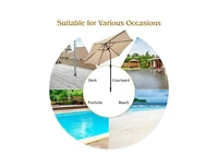 Slickblue 9 ft Outdoor Market Patio Table Umbrella Push Button Tilt Crank Lift