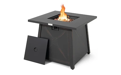 Slickblue 30 Inch Square Propane Gas Fire Table with Waterproof Cover