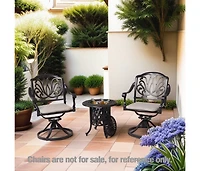 Streamdale Elegant 21" Cast Aluminum Ice Bucket and Side Table