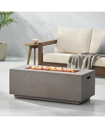 Simplie Fun Modern Concrete Fire Pit with 40K Btu for Indoor Warmth and Style