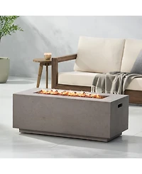 Simplie Fun Modern Concrete Fire Pit with 40K Btu for Indoor Warmth and Style