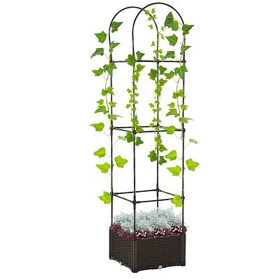 2-in-1 Self-Watering Trellis Planter Box Reinforced Pp and Steel Construction