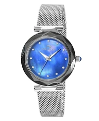 Hazel Stainless Steel Silver Tone & Blue Women's Watch 1272AHAS