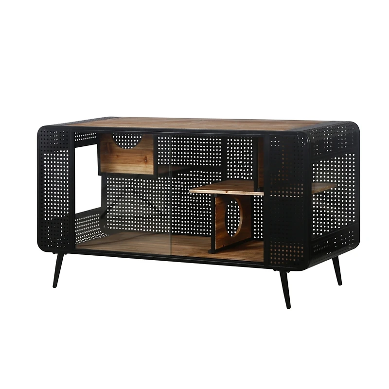 Streamdale Spacious Cat House with Tempered Glass (55"W)
