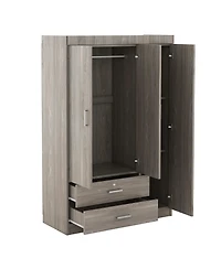 Streamdale 3-Door Mirror Wardrobe with shelves, Gray
