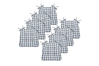 Kate Aurora Country Living Gingham Plaid Checkered Country Farmhouse Chair Cushion Pads - 8 Piece
