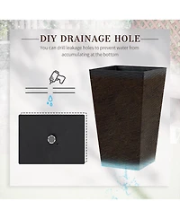 Charming Rattan-Style Planter Trio with Self-Drainage