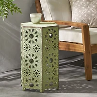 Streamdale Furniture Vibrant Sunburst Iron Side Table Adds Color and Convenience to Your Patio