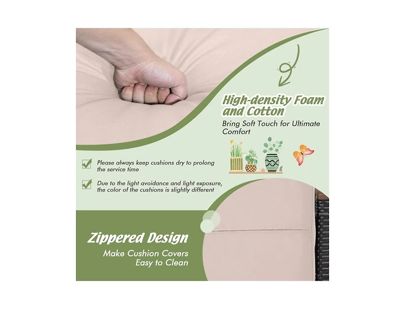 Slickblue Set of 2 Fade-Resistant Wicker Patio Ottoman