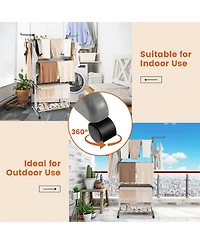 4-Tier Clothes Drying Rack with Rotating Wings and Foldable Shelves for Laundry