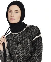 Steve Madden Women's Solid Eyelash Drawstring Hood