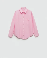 Mango Women's Decorative Button Cotton Shirt