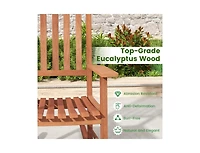 Slickblue Eucalyptus Wood Rocker Chair with Stable and Safe Rocking Base for Garden
