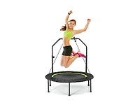 Slickblue 40 Inch Foldable Fitness Rebounder with Resistance Bands Adjustable Home