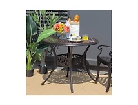 Slickblue 36 Inch Patio Round Dining Bistro Table with Umbrella Hole