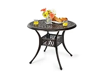 Slickblue 36 Inch Patio Round Dining Bistro Table with Umbrella Hole