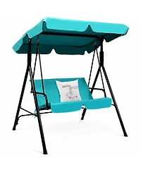 Slickblue Loveseat Cushioned Patio Steel Frame Swing Glider