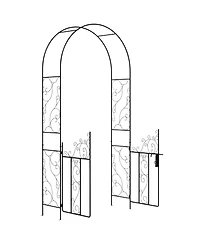 Outsunny 7.5 Metal Garden Arch w/ Double Gate, Garden Arbor Trellis,