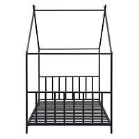 Streamdale Twin Metal House Platform Bed, White