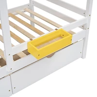 Streamdale Twin Bunk Bed with Drawers, Storage, and Playhouse