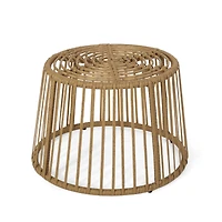 Streamdale Furniture Earthy Boho Wicker Rattan Cage Side Table for Outdoor Decor
