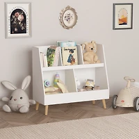 Simplie Fun Modern Kids Bookshelf with Storage Bins for Books, Toys & Games