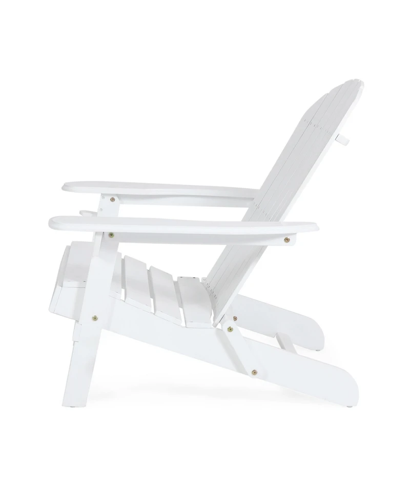 Simplie Fun Rustic Adirondack Chair Acacia Wood, Foldable, Traditional Slats