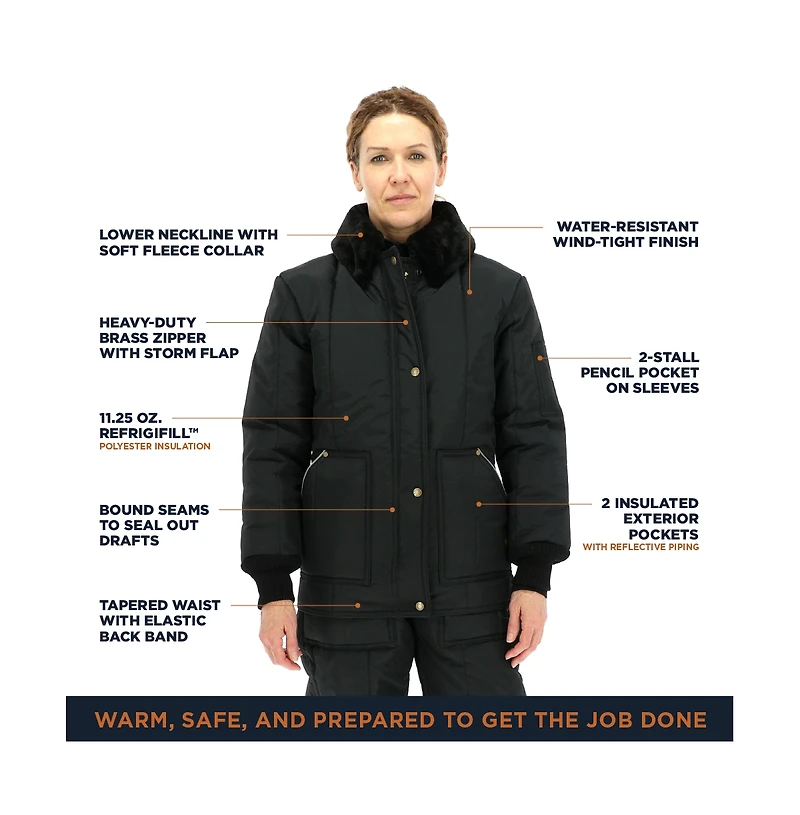 RefrigiWear Plus Size Iron-Tuff Coat - Insulated Winter Jacket for Extreme Cold Protection