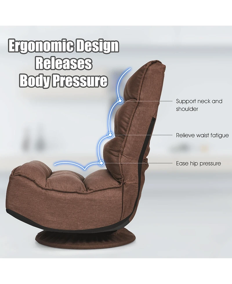 Gaming Chair Fabric 6-Position Folding Lazy Sofa 360 Degree