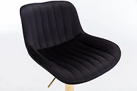 Streamdale Furniture Chrome Footrest And Base Swivel Height Adjustable Mechanical Lifting Velvet + Golden Leg