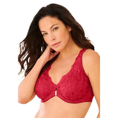 Amoureuse Plus Embroidered Front-Close Underwire Bra